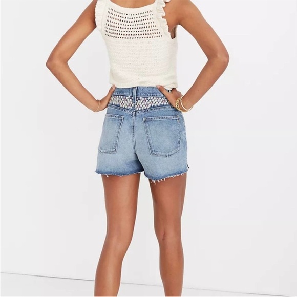 Madewell Perfect Vintage Jean Short Floral Embroidered Size 28 - Picture 2 of 12